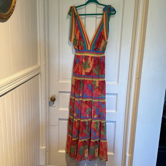 flying tomato maxi dress AMBER PALM PARADISE WOVEN L MUSTARD BROWN / L Waist 26. Flying Tomato Sunset Ombre Woven